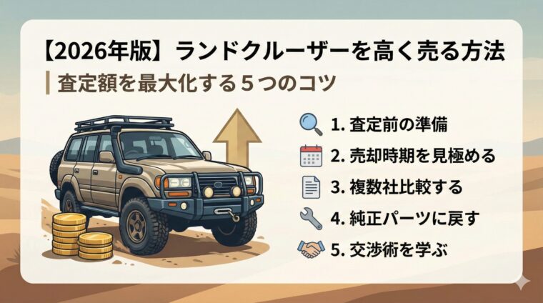 【2026年版】ランドクルーザーを高く売る方法｜査定額を最大化する5つのコツ