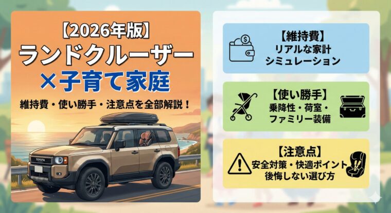 【2026年版】ランドクルーザー×子育て家庭｜維持費・使い勝手・注意点を全部解説！