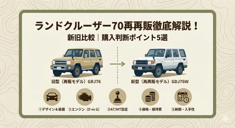 ランドクルーザー70再再販徹底解説！新旧比較｜購入判断ポイント5選