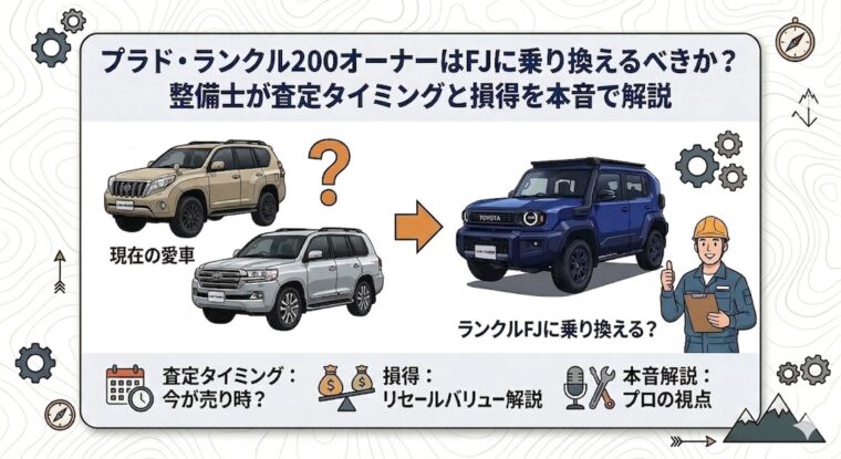 プラド・ランクル200オーナーはFJに乗り換えるべきか？整備士が査定タイミングと損得を本音で解説