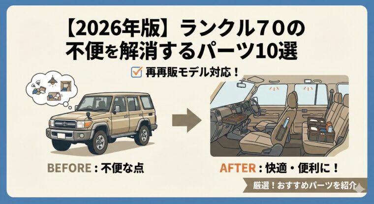 【2026年版】ランクル70の不便を解消するパーツ10選｜再再販モデル対応！