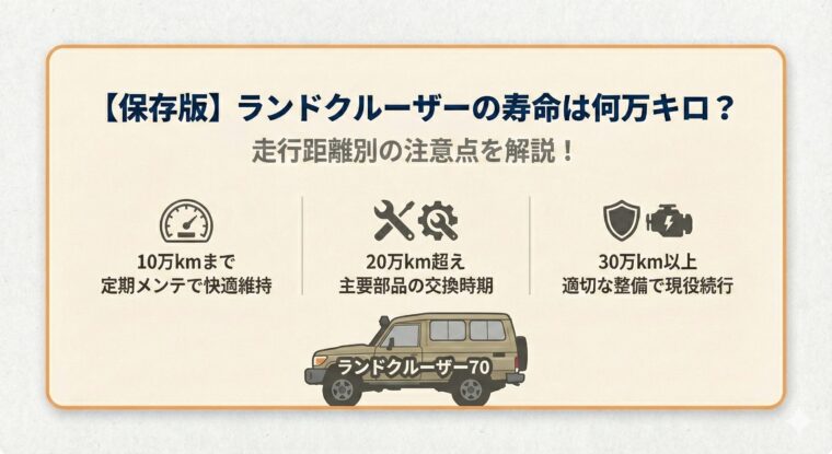 【保存版】ランドクルーザーの寿命は何万キロ？走行距離別の注意点を解説！