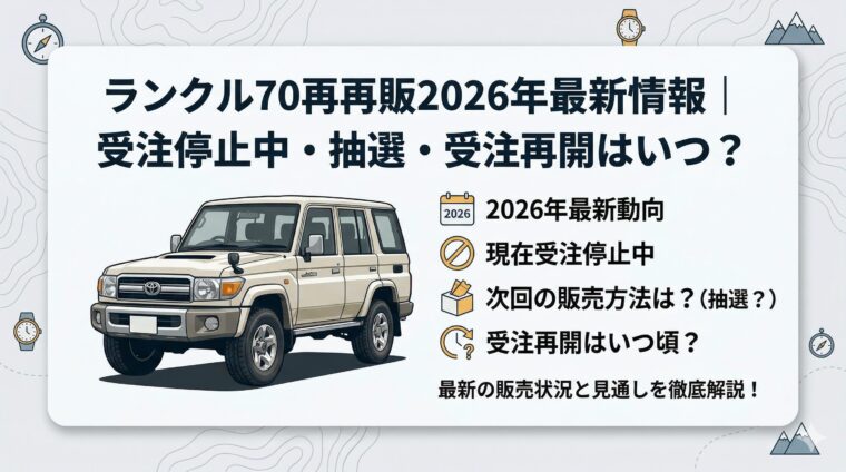 ランクル70再再販2026年最新情報｜受注停止中・抽選・受注再開はいつ？