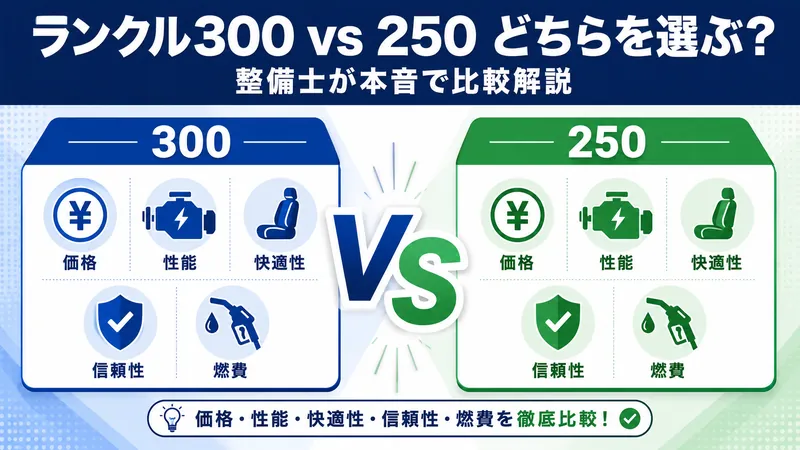 【2026年最新】ランクル300 vs 250 どちらを選ぶ?整備士が本音で比較解説