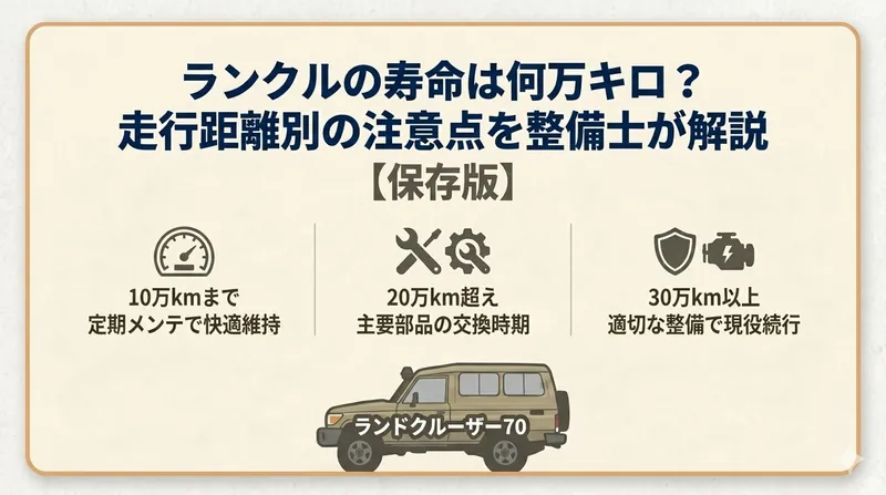 ランクルの寿命は何万キロ？走行距離別の注意点を整備士が解説